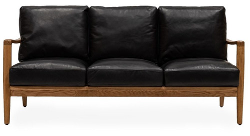 Reid 3 Seater Sofa - Black Leather