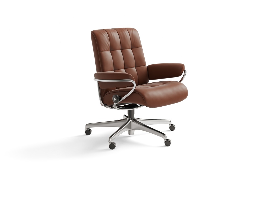 Stressless London Leather Home Office, Low Back Leather Chair